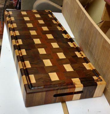 Custom Made Large Multi-Wood End Grain Cutting Board/Butcher Block