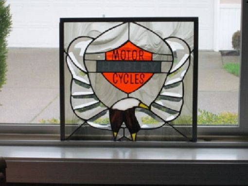 Custom Made Custom Beveled Glass And Stained Glass Eagle