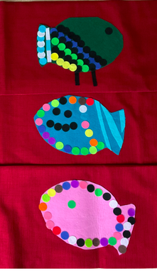 Custom Made Child's Art Work In Fused Glass - One Fish, Two Fish