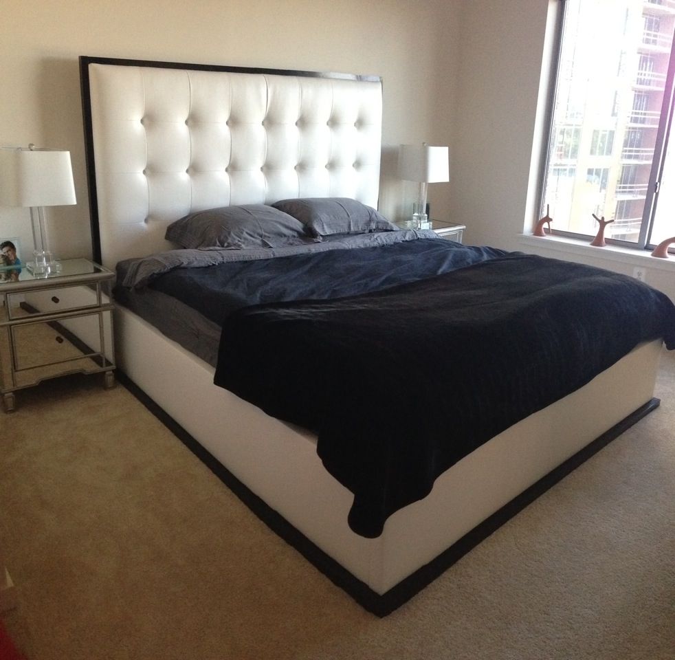 Hand Crafted Tufted Headboard Platform Bed by Scott Design Woodworx LLC  CustomMade.com