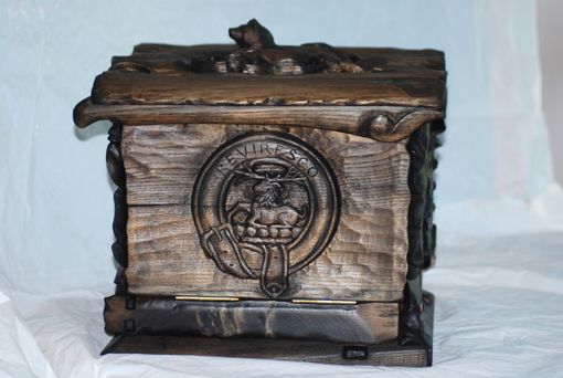 Custom Made Hand Carved Tantalus Liquor Box