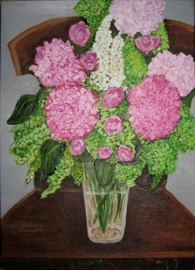 Custom Made Pink Hydrangeas Oil Painting