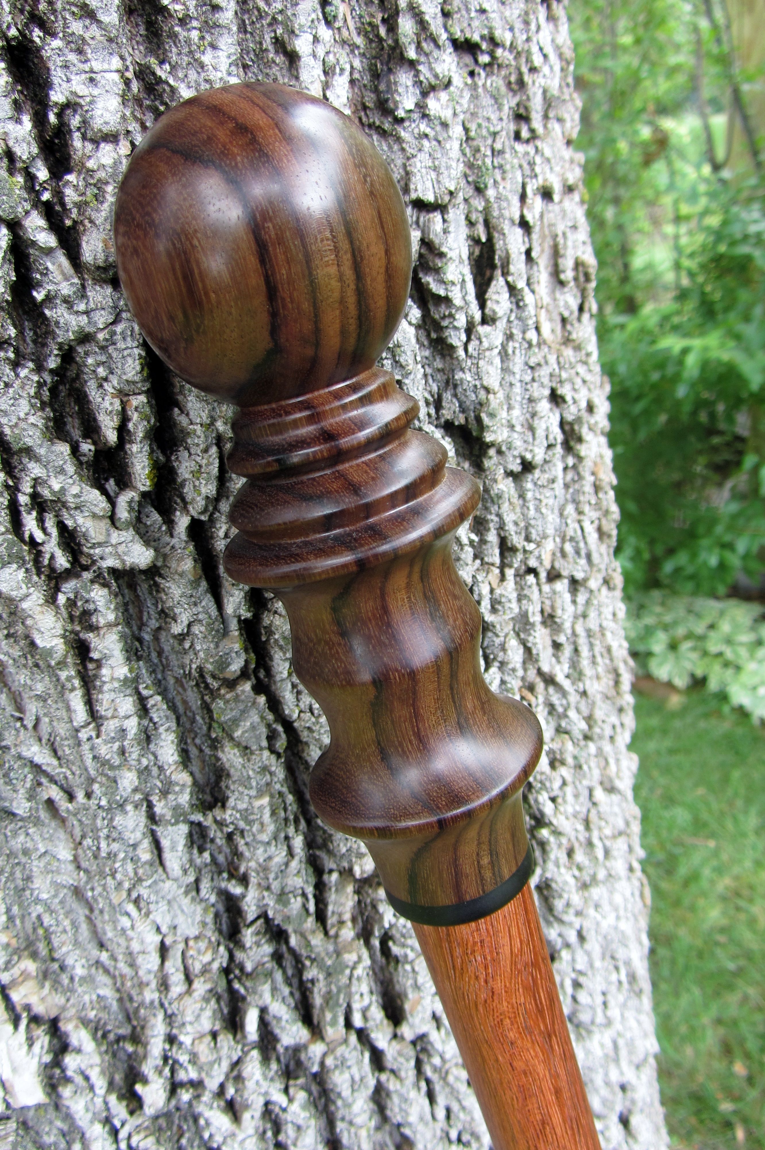 Handmade Walking Stick / Walking Cane East Indian Rosewood, Ebony