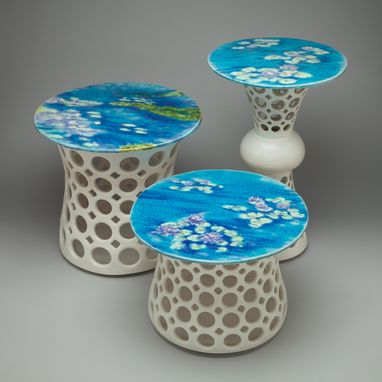Custom Made Ceramic Side Table Hourglass