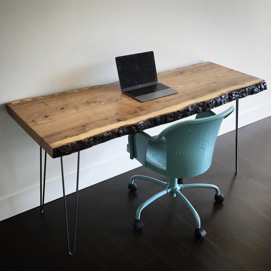 Hand Crafted Elm Live Edge Desk by Bolt Woodworks ...
