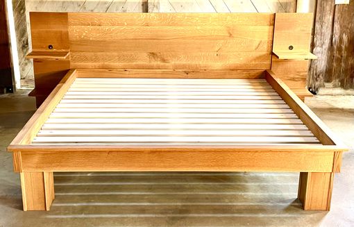 Custom Made Modern Platform Bed With Shelves
