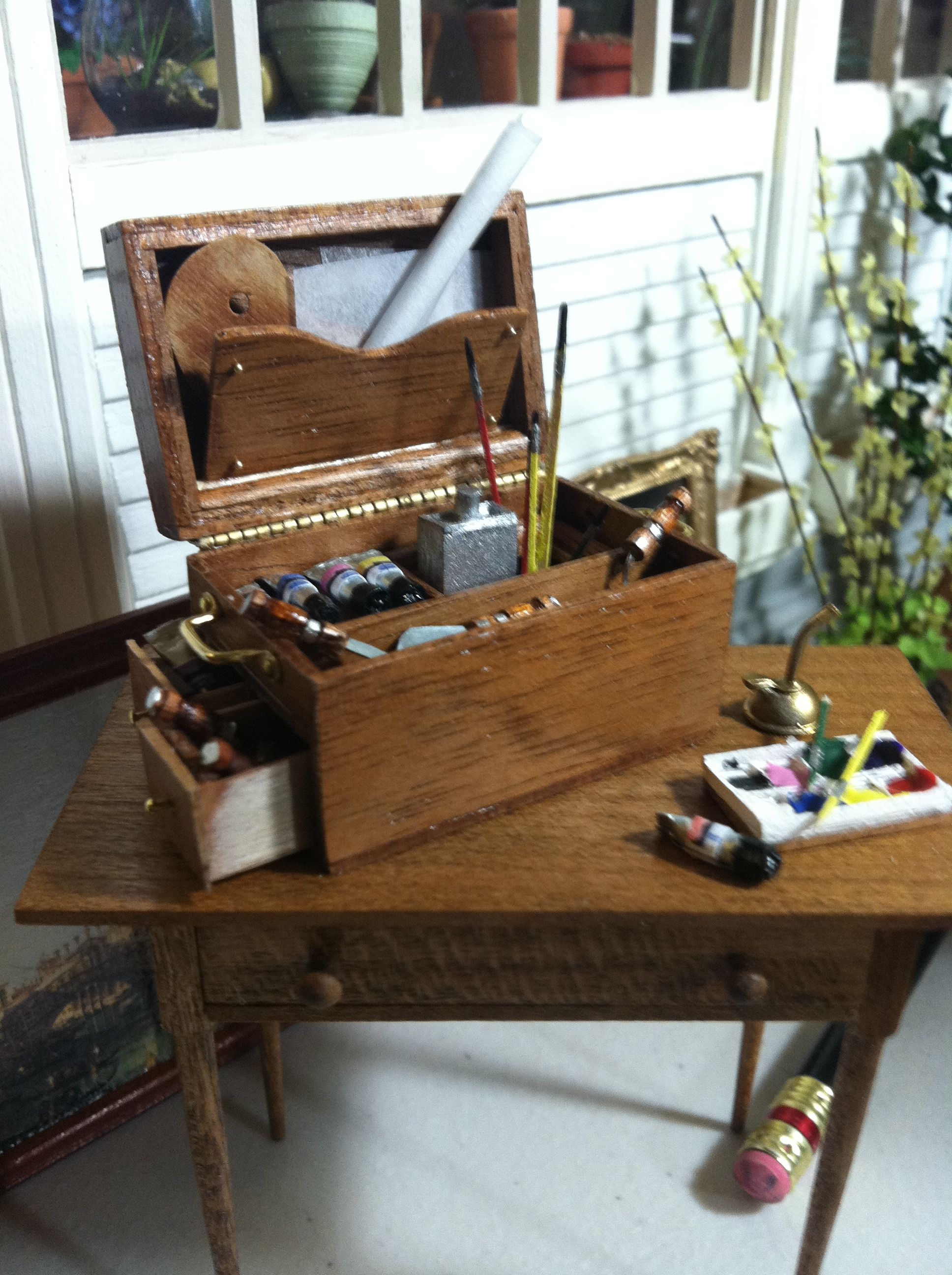 Custom Made Artist Kit In Miniature by D. Thomas Fine Miniatures