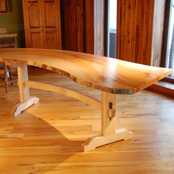 Custom Sycamore Slab Dining Table With Live Edge by Sandy Creek ...