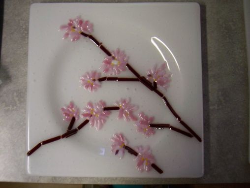 Custom Made Cherry Blossom Plates For Wedding Or Anniversary