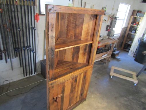 Custom Made Barn Wood Corner Cabinet