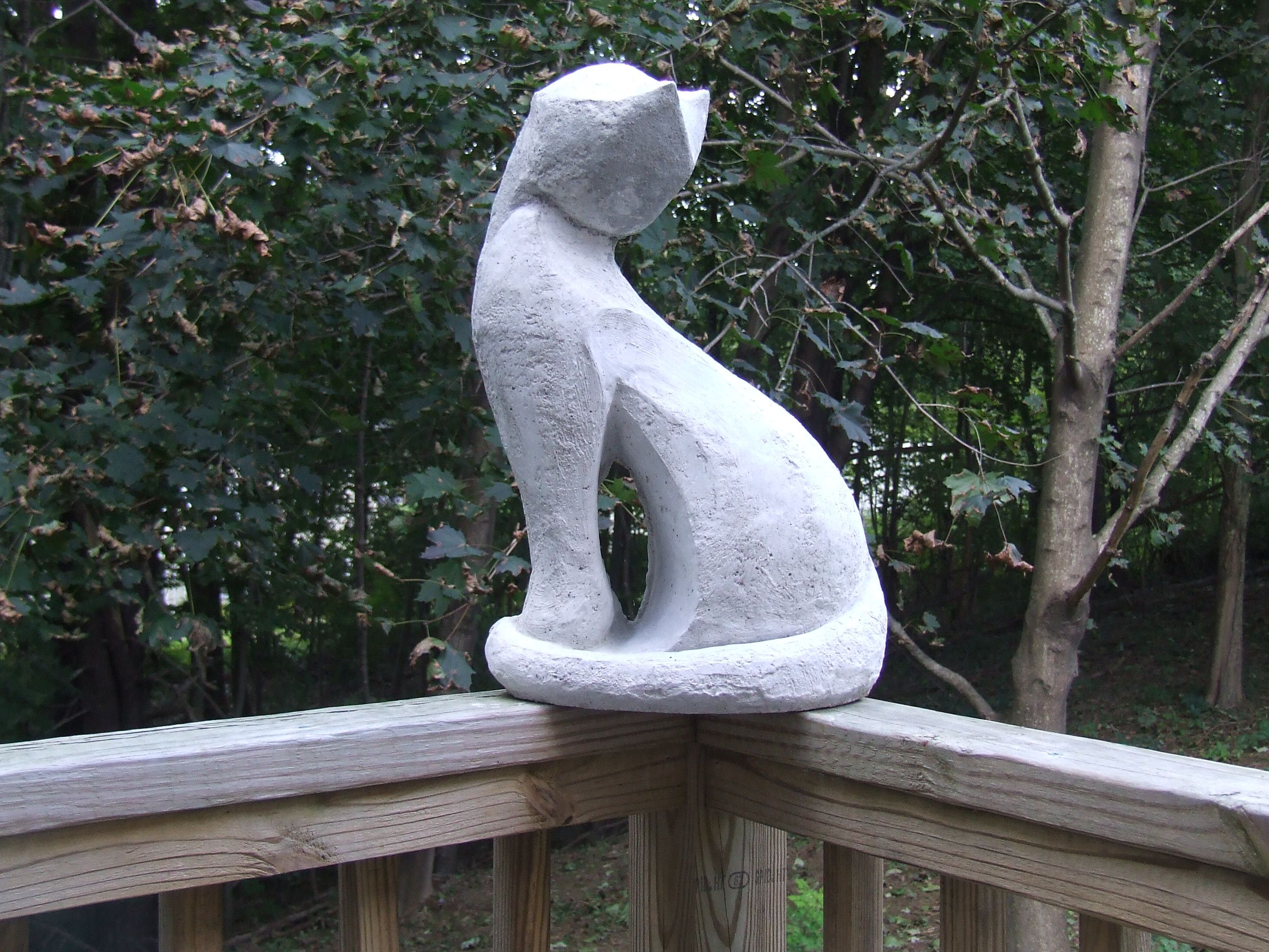 Hand Crafted Garden Sculpture Modern Cat by Banksville79