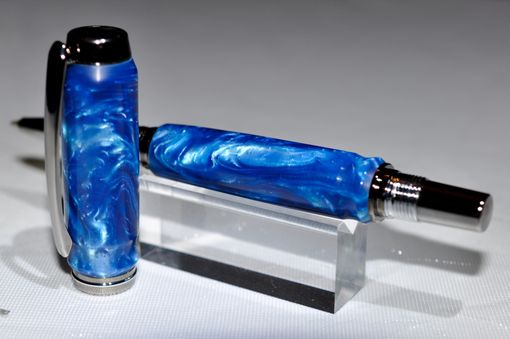 Custom Made Ocean Blue Roller Ball Pen