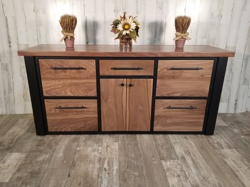 Custom Made Reclaimed Barnwood Office Credenza, Office Printer Stand, File Cabinet