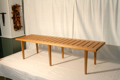 Custom Made Wegner Style Slat Bench In Cherry