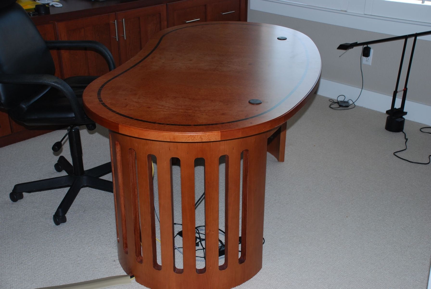 Custom Made Curved Contemporary Desk by Stoll Furniture and Design