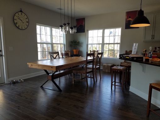 Custom Made Farm Table With Wood Top And Metal Legs!