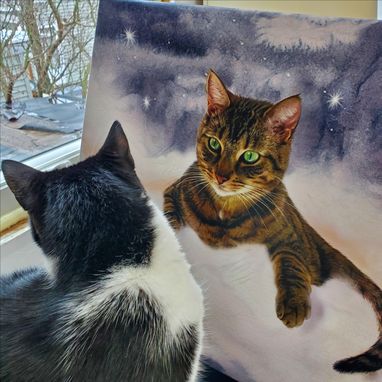 Custom Made Realistic Custom Pet, Dog, Cat Portrait Painting On Canvas Or Archival Paper