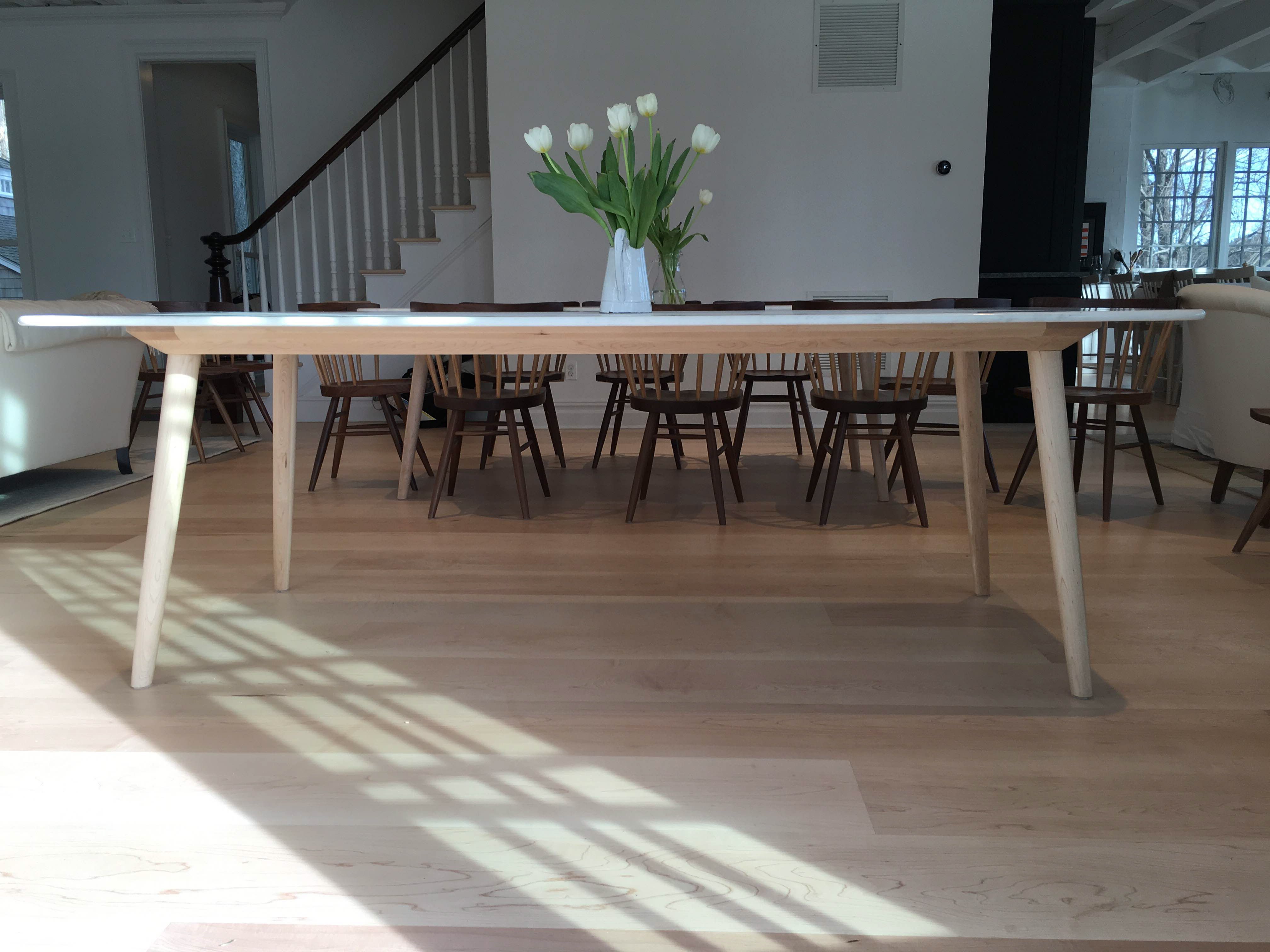 Hand Crafted Stella Modern Dining Table Base For A Marble, Stone Or Quartz Top by Mark