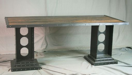 Custom Made Custom Handmade Modern Industrial Desk W/ Girder Legs.
