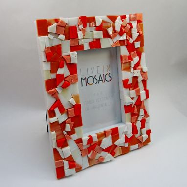 Custom Made Orange Mosaic Picture Frame