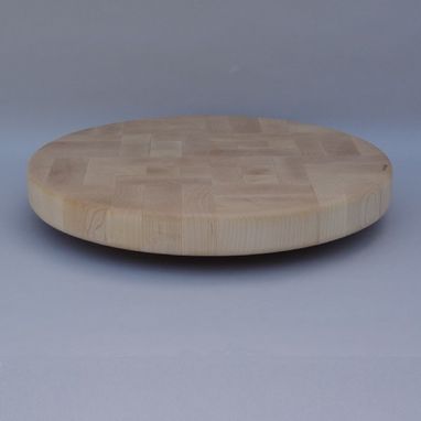 Custom Made Round Maple End Grain Up Cutting Board