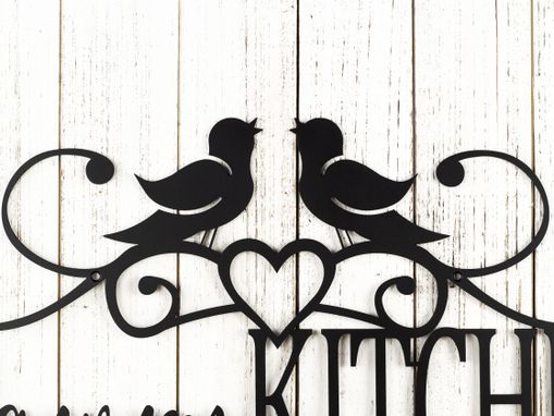 Custom Made Kitchen Metal Sign Personalized, Farm Kitchen Decor, Bird Decoration, Name Metal Sign