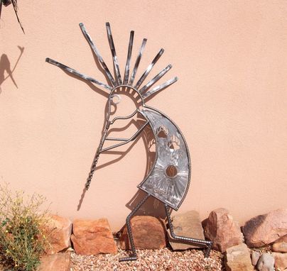 Custom Made Garden Art, Home Decor,Outdoor Sculpture Kokopelli, Recycled Art