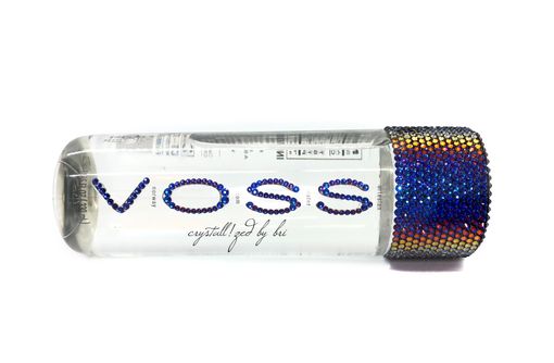 Custom Made Crystallized Voss Glass Water Bottle Bling Genuine European Crystals Bedazzled