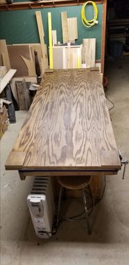 Custom Made Oak Double Chevron Table