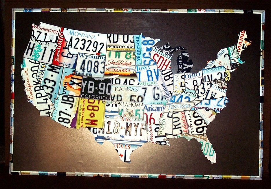 United States Map Made Out Of License - 66122.220641 