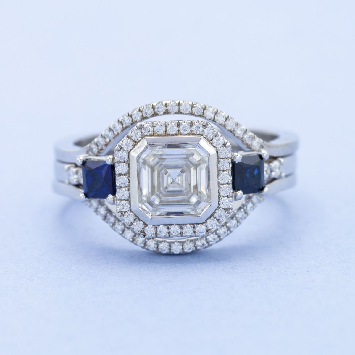 Asscher cut center stone engagement ring designs | CustomMade.com