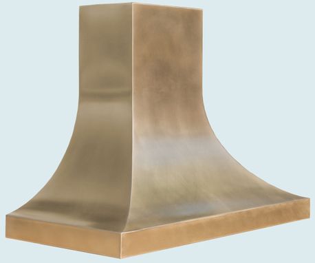 Custom Made Bronze Range Hood With Integral Stack