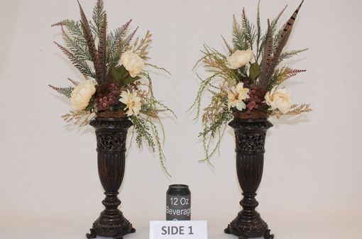 Custom Made Silk Flower Arrangement, Fireplace Mantel Decor, Dining Table Centerpieces