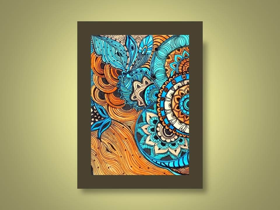 Custom Paisley Fine Art Print Reproduction 5x7 Black Ink And Acrylic ...