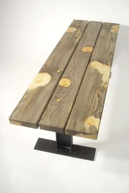 Custom Made .Blue Pine And Steel Channel Bench