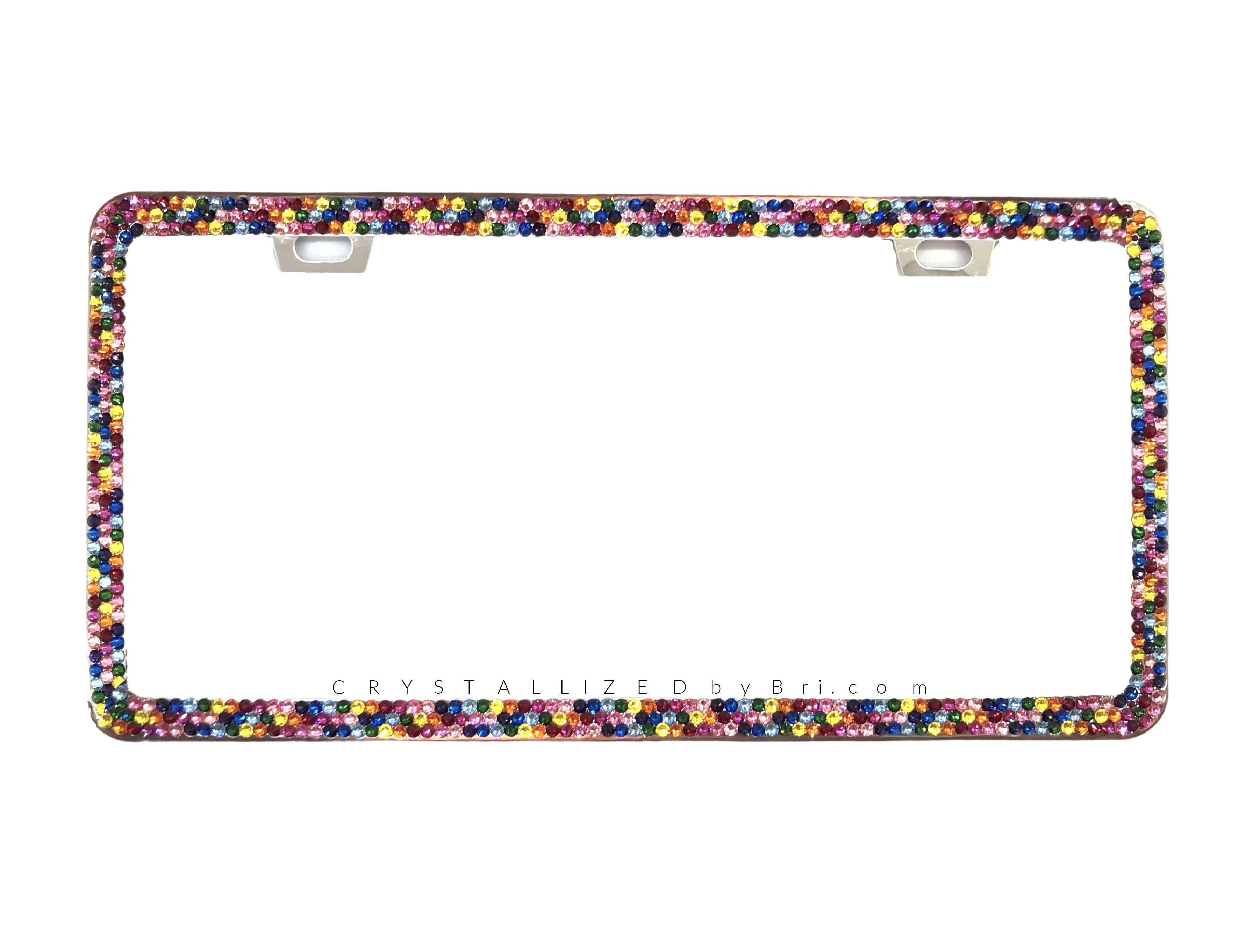 Buy Custom Rainbow Crystal Bling License Plate Frame Bedazzled ...