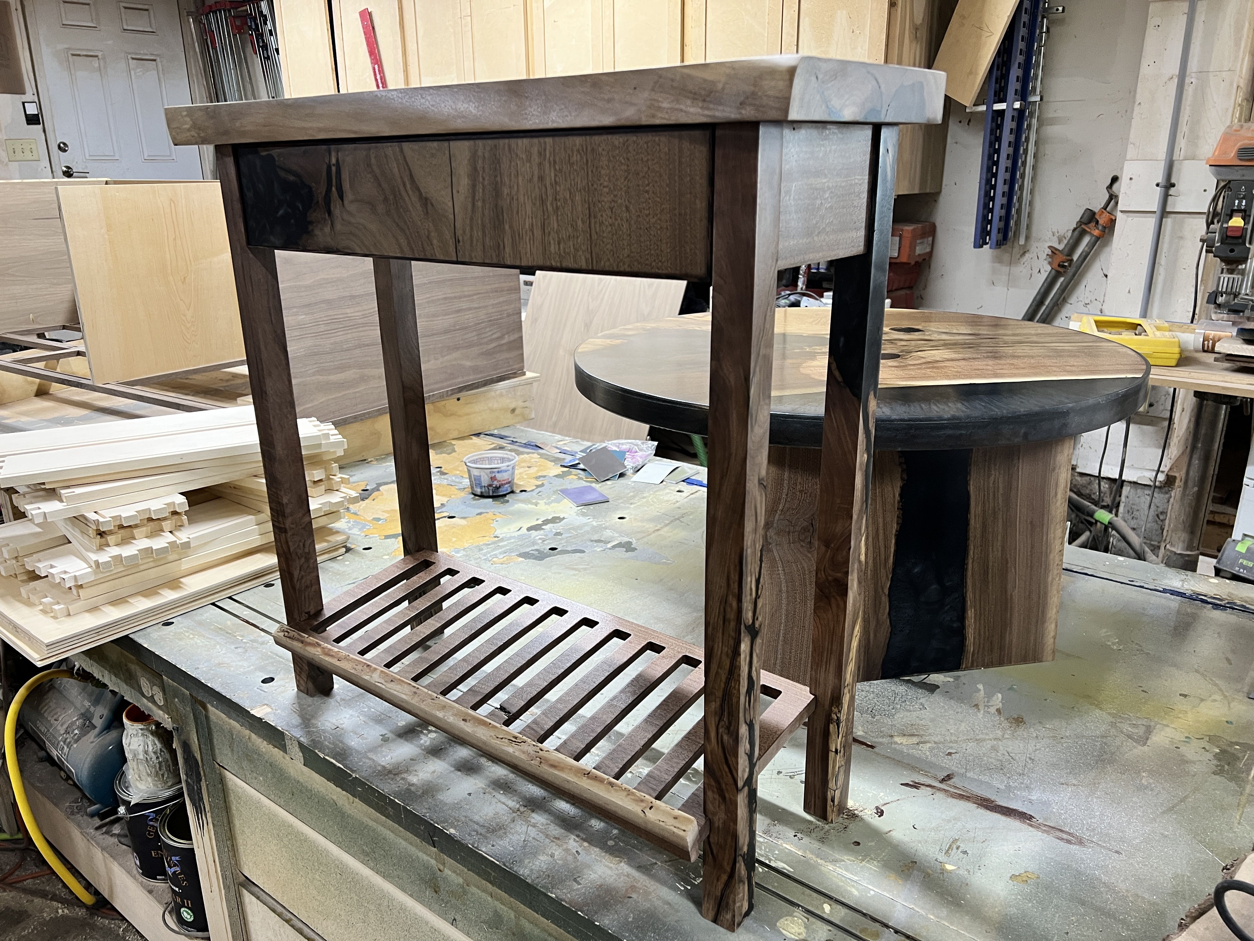 Custom Made Black Walnut Entry Table by Stasis Woodworking