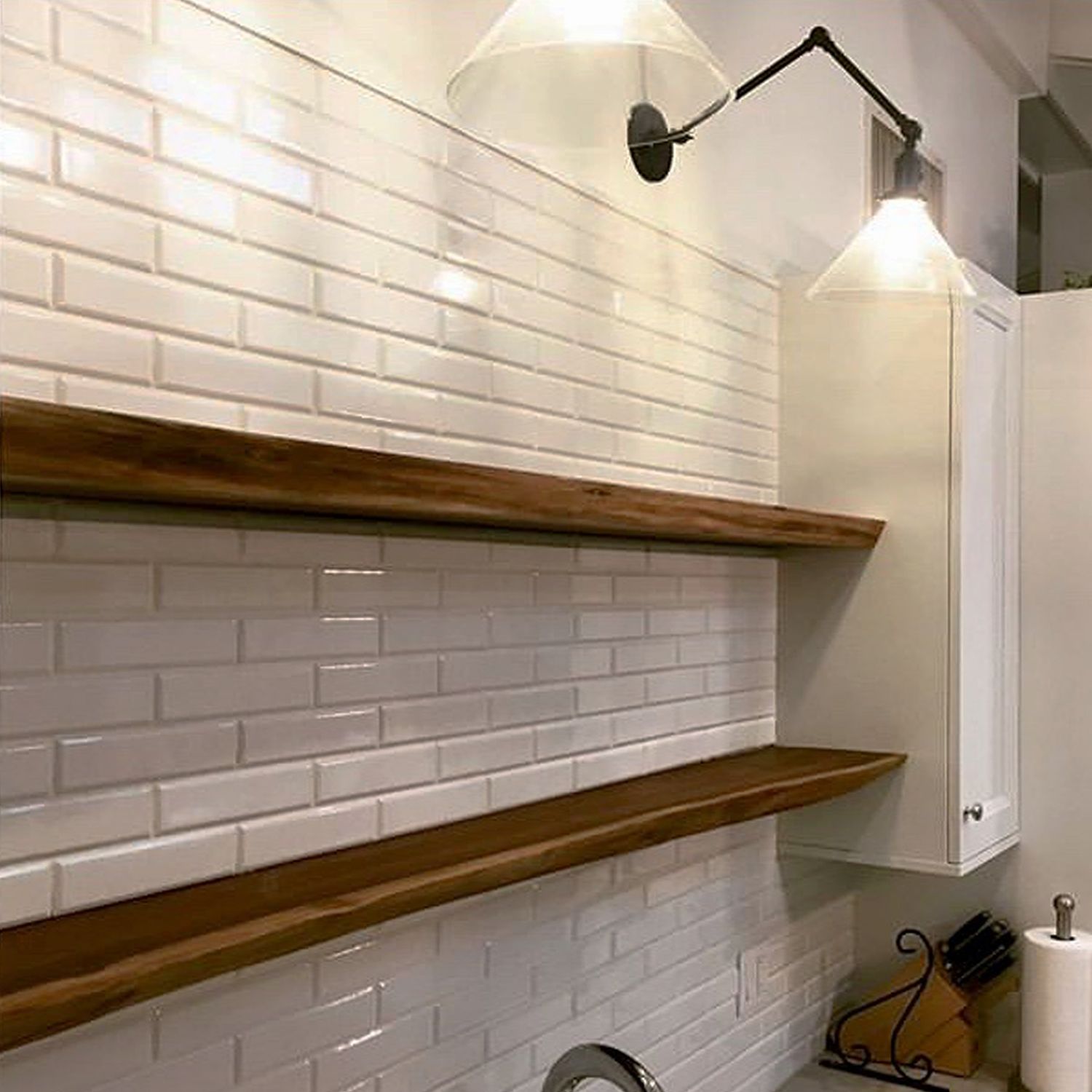 Hand Crafted Black Walnut Live Edge Floating Shelves by Chicago Makers