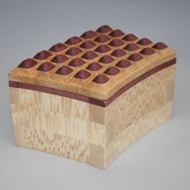 Custom Made Thirty Buttons Handcrafted Wooden Box
