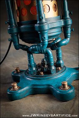 Custom Made The Harrogate Table Lamp: An Industrial Themed Accent Table Lantern