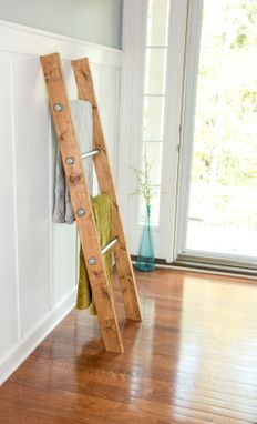 Custom Made Wooden Ladder W/ Industrial Pipe - Blanket Ladder - Quilt Rack - Housewarming Gift
