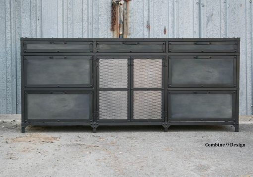 Custom Made Vintage Industrial File Cabinet. Mid Century Modern. Steel And Reclaimed Wood. Filing.