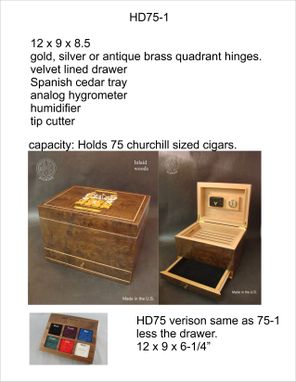 Custom Made Custom Humidor With Custom Inlay Hd75-1 And Free Shipping.