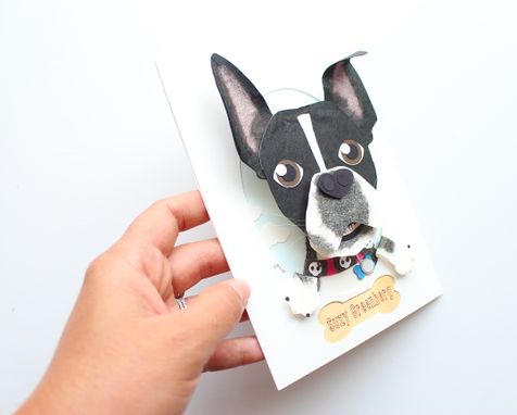 Custom Made Custom Dog Portrait Made From Paper 5 X 7