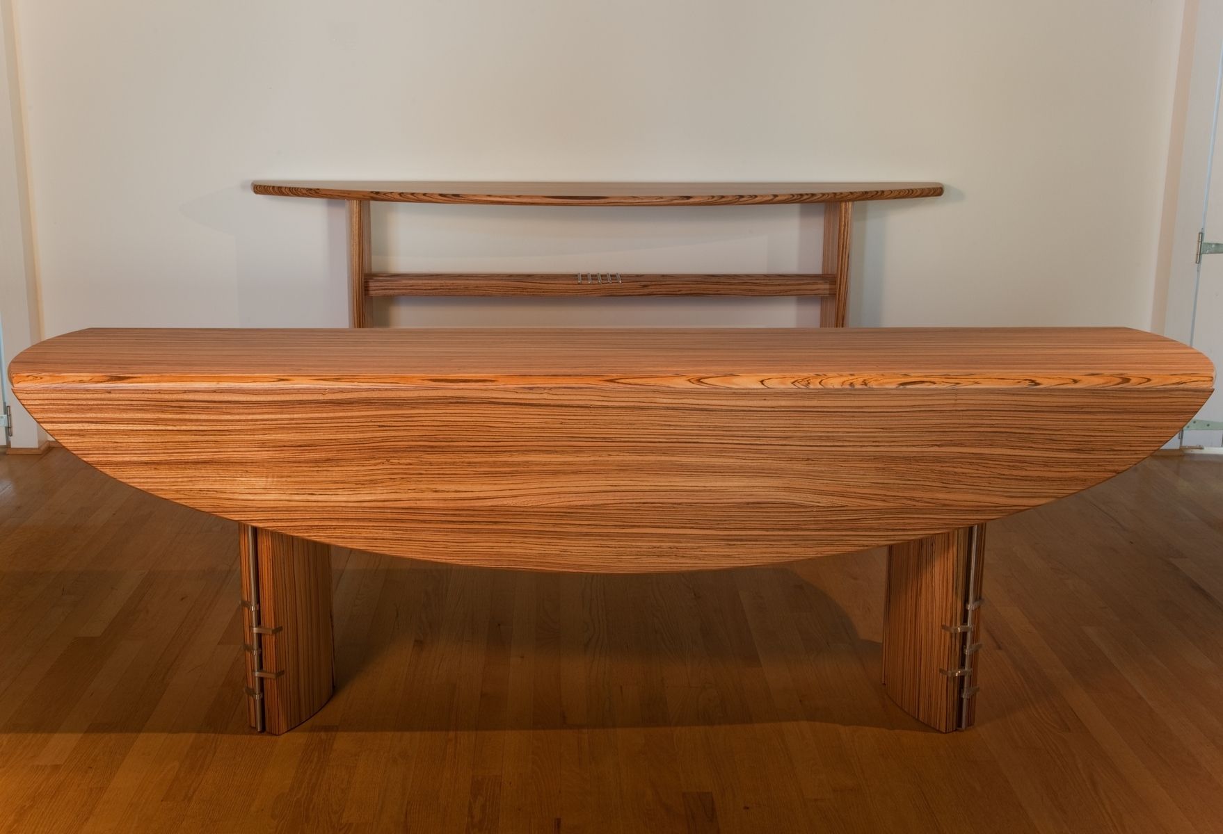 Custom Zebrawood Dining Table W/ Leafs by Eidolon Designs