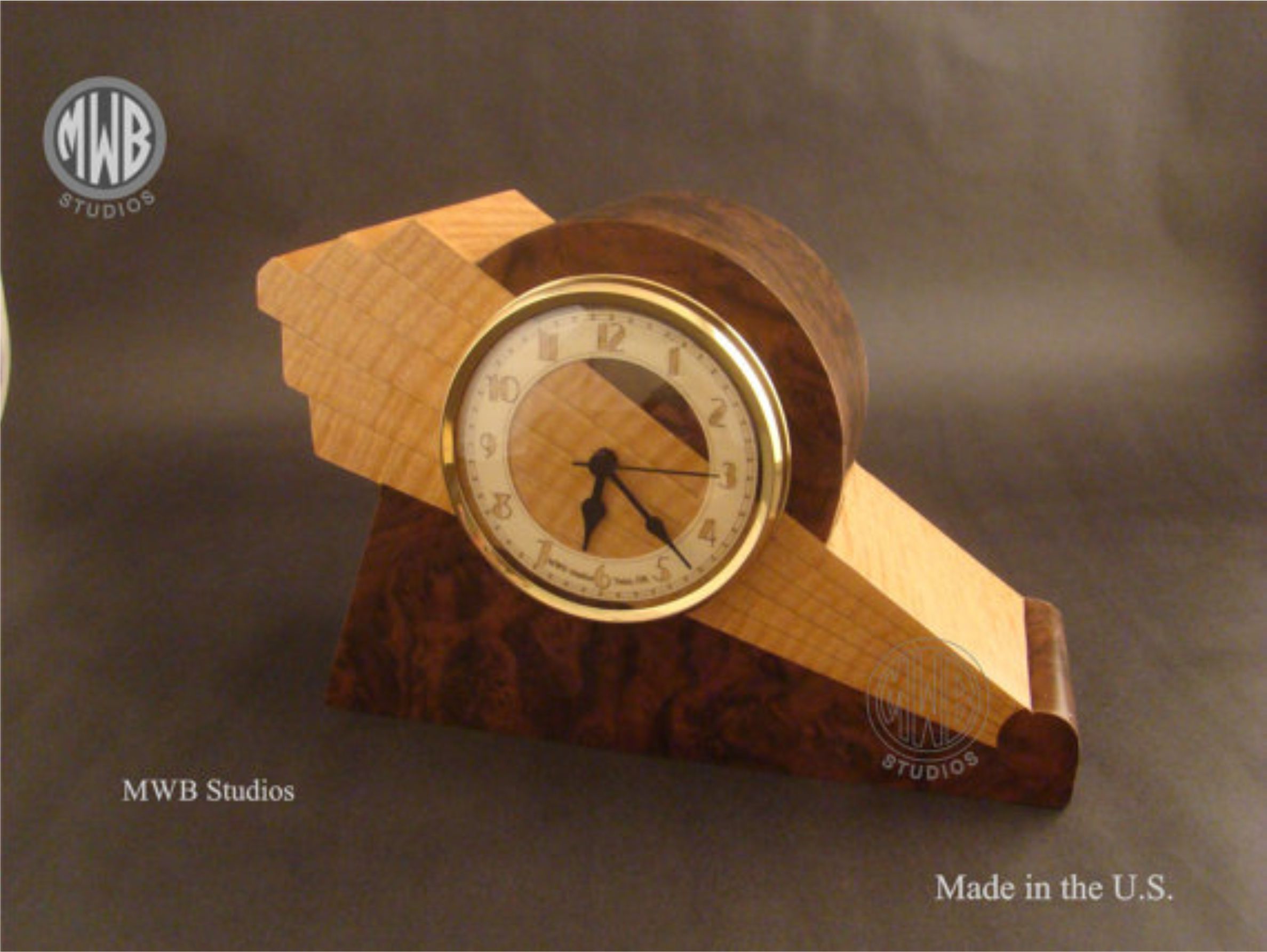 Buy a Handmade Art Deco Styled Clock With Wood Dial, made to order from ...