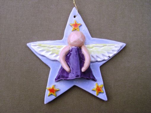Custom Made Sale...Star Angel Ceramic Ornament 2, 25 Percent Off, Ready To Ship