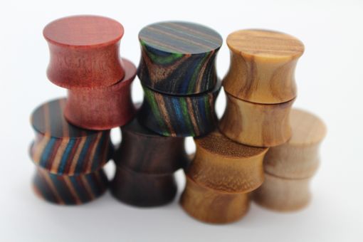 Custom Made Wooden Ear Plugs Gauges, Exotic And Domestic Woods, Body Art Jewelry