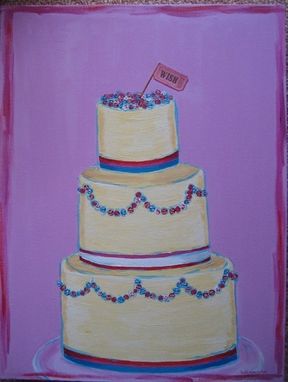 Custom Made Wedding Cake Painting -- By Commission