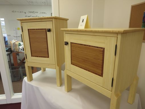 Custom Made Pair Of Bamboo Nightstands